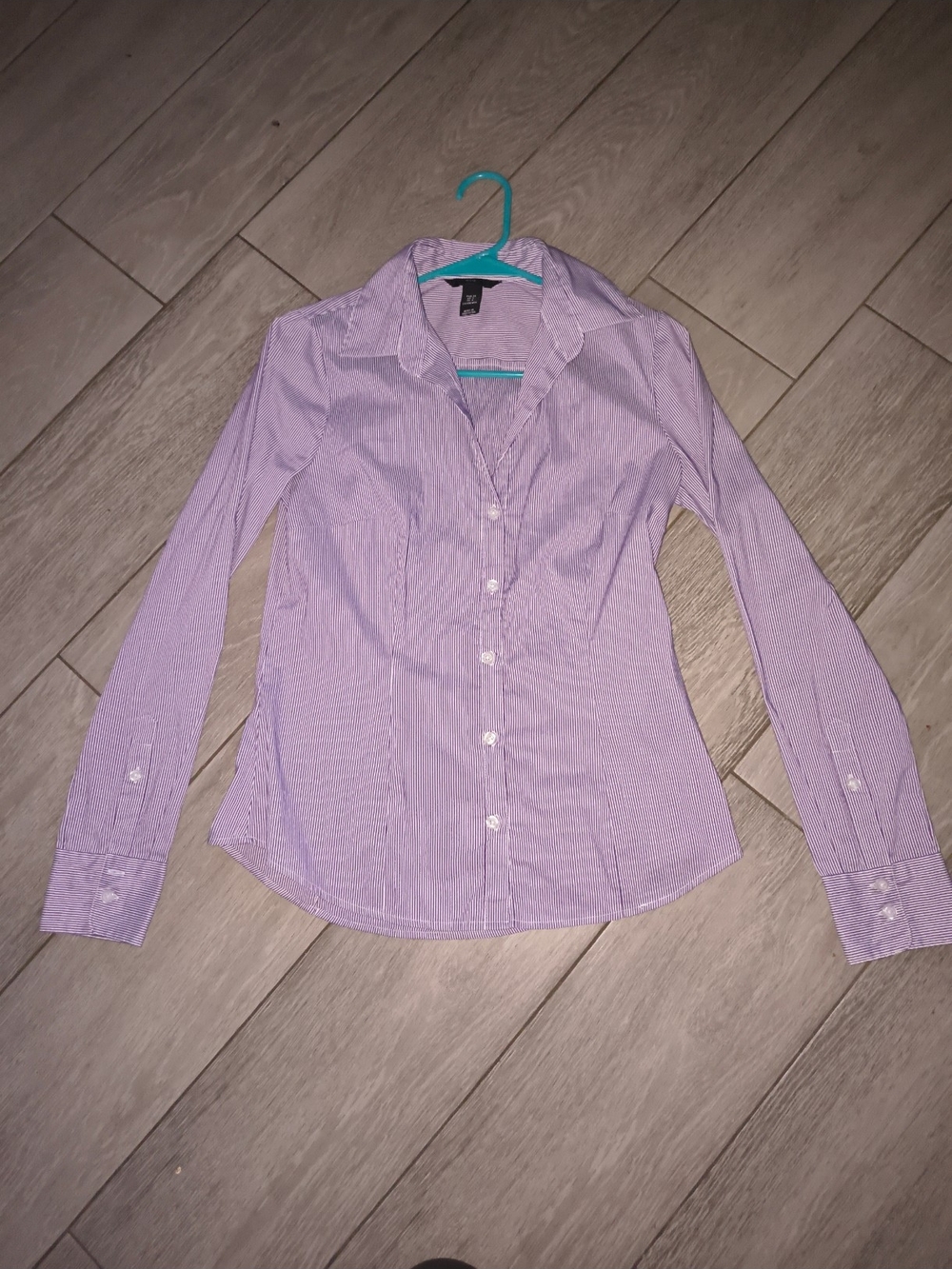 H&M Light Lavender Striped Button-Down Shirt